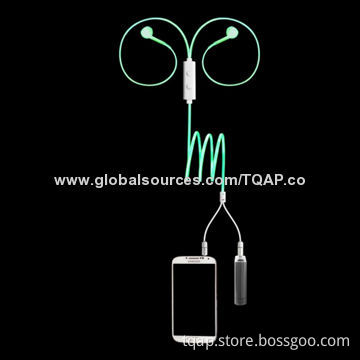 Earphone with Light Cable (EL Cable) (Neon Light)